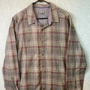 Toad & Co Large Cotton Checked Long-Sleeve Brown/Black